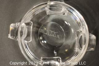 Signed Steuben Glass footed bowl; 7 3/4" wide x 3" tall" 