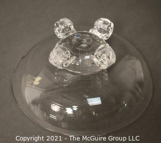 Signed Steuben Glass footed bowl; 7 3/4" wide x 3" tall" 