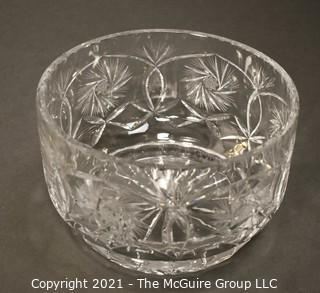 Clear Crystal Cut Glass Bowl; 7 3/4"W x 5"T