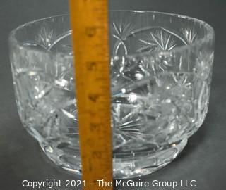 Clear Crystal Cut Glass Bowl; 7 3/4"W x 5"T