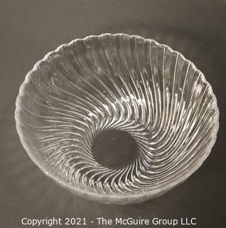 Glass Bowl; Swirl Pattern; 10 3/4" diameter x 4 1/2"T