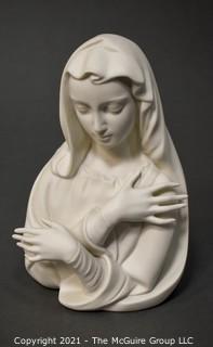 Boehm "La Pieta Madonna" Virgin Mary Porcelain Bisque Figurine Or Bust.  Measures approximately 9 1/4" tall.