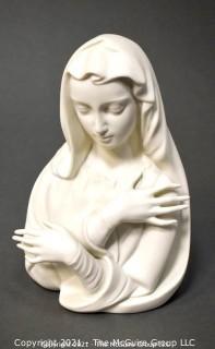 Boehm "La Pieta Madonna" Virgin Mary Porcelain Bisque Figurine Or Bust.  Measures approximately 9 1/4" tall.