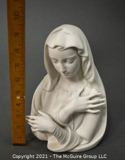 Boehm "La Pieta Madonna" Virgin Mary Porcelain Bisque Figurine Or Bust.  Measures approximately 9 1/4" tall.