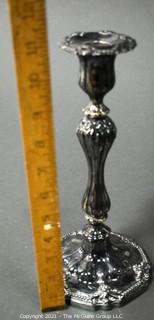 Pair of Large Silver Plated Candlesticks; 11"T 