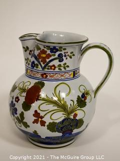 Faïence Water Pitcher and Cup; hallmarked 