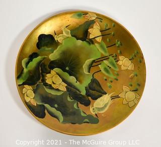 Hand painted and lacquered charger; 16" diameter (TMG business card placed for perspective) 