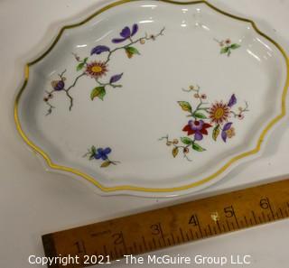 Collection of Porcelain & Ceramic Items.  Includes Asian Hand Painted Scalloped Dish with Mark, Richard Ginori Dish, Hand Painted Limoges Dish with Lid, Lucite Asian Charm & 5 Royal Worchester & Ansley Toothpick Holders. 