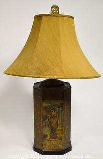 C.G. Schierholz Germany Porcelain Asian Style Table Lamp with Shade; 29"T   