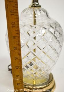 Waterford Style Crystal Table Lamp; 24 1/2" tall 