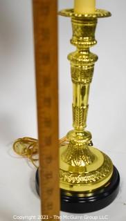 Pair of brass Table Lamps; 30" tall