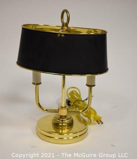 Brass Desk Lamp with Metal Shade