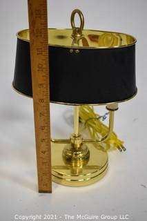 Brass Desk Lamp with Metal Shade