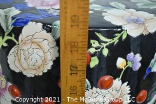 Hand Painted Asian Ceramic Garden Stool; 11W x 19"T