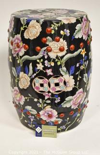 Hand Painted Asian Ceramic Garden Stool; 11W x 19"T