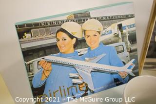 Pan Am Airlines Memorabilia including First Class Silver Beverage Serving Trays marked PAA