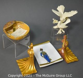 Collection of Decorative Items Including Porcelain Lenox Bird Figurine. 