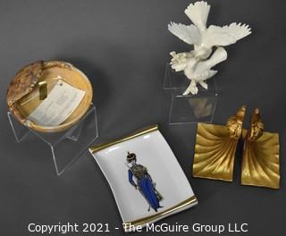 Collection of Decorative Items Including Porcelain Lenox Bird Figurine. 