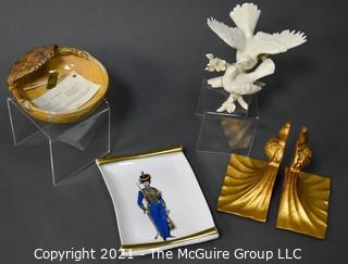 Collection of Decorative Items Including Porcelain Lenox Bird Figurine. 