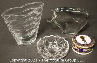 Group of Decorative Items Including Porcelain & Crystal.