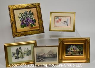 Grouping of decorative framed art