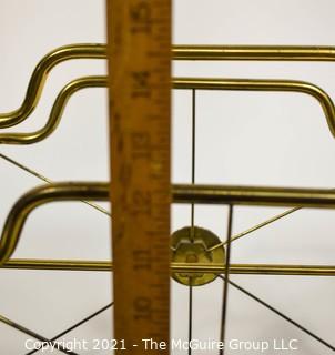 Vintage Brass Claw Foot Magazine Rack With Black Base by Glo-Mar Artworks, NY