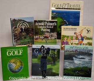 Grouping of (7) coffee table books on golf 