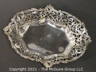 Sterling Oval Openwork Basket; 355g