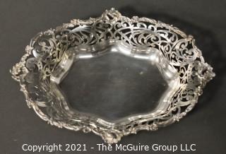 Sterling Oval Openwork Basket; 355g