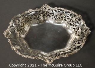 Sterling Oval Openwork Basket; 355g