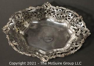 Sterling Oval Openwork Basket; 355g