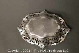 Sterling Oval Openwork Basket; 355g