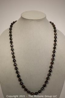 Black & Gold Cloisonné Bead Necklace. 