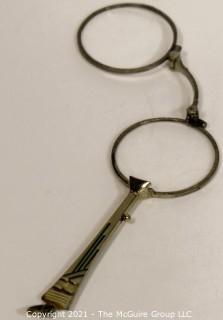 Antique Art Deco Style Lorgnette Folding Opera Handheld Glasses