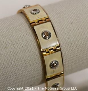 Henri Bendel Rose Gold Toned and White Enamel Belt Bracelet  47g Weight {Note: Description was changed on 4.5.21 @ 12:49pm ET}