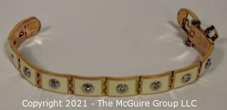 Henri Bendel Rose Gold Toned and White Enamel Belt Bracelet  47g Weight {Note: Description was changed on 4.5.21 @ 12:49pm ET}