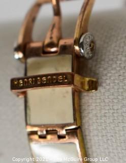 Henri Bendel Rose Gold Toned and White Enamel Belt Bracelet  47g Weight {Note: Description was changed on 4.5.21 @ 12:49pm ET}