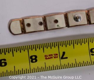 Henri Bendel Rose Gold Toned and White Enamel Belt Bracelet  47g Weight {Note: Description was changed on 4.5.21 @ 12:49pm ET}