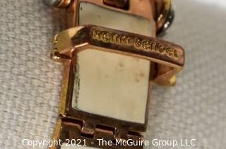 Henri Bendel Rose Gold Toned and White Enamel Belt Bracelet  47g Weight {Note: Description was changed on 4.5.21 @ 12:49pm ET}