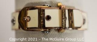 Henri Bendel Rose Gold Toned and White Enamel Belt Bracelet  47g Weight {Note: Description was changed on 4.5.21 @ 12:49pm ET}