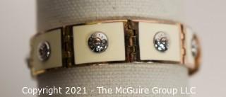 Henri Bendel Rose Gold Toned and White Enamel Belt Bracelet  47g Weight {Note: Description was changed on 4.5.21 @ 12:49pm ET}