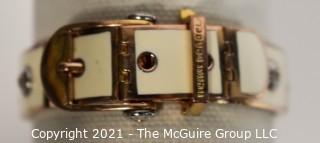 Henri Bendel Rose Gold Toned and White Enamel Belt Bracelet  47g Weight {Note: Description was changed on 4.5.21 @ 12:49pm ET}