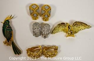 Group of Costume Jewelry including Erwin Pearl and Christian Dior Earrings.