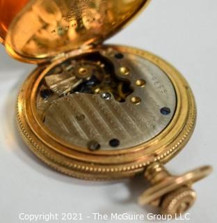 Ladies gold filled 10 year pocket watch case.  Movement, dial and face are incomplete