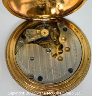 Ladies gold filled 10 year pocket watch case.  Movement, dial and face are incomplete