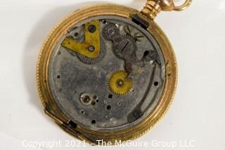 Ladies gold filled 10 year pocket watch case.  Movement, dial and face are incomplete