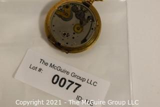 Ladies gold filled 10 year pocket watch case.  Movement, dial and face are incomplete