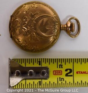 Ladies gold filled 10 year pocket watch case.  Movement, dial and face are incomplete