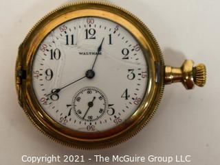 Gold Waltham Ladies Pocket Watch.  Cracked Crystal and Untested.