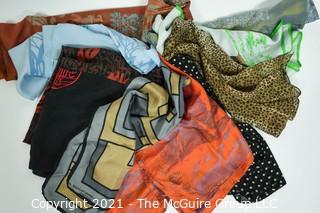 Group of Ladies Silk Scarves and Shawls.  